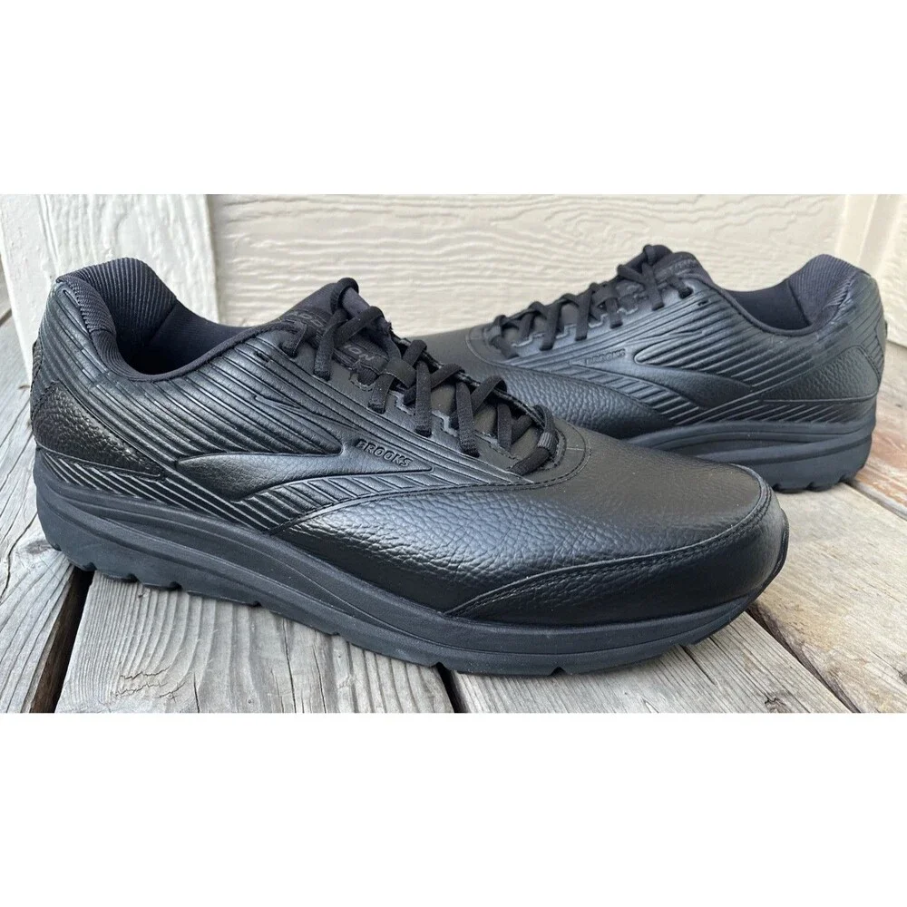 Nice! Brooks Addiction Walker 2 Men's 14 Black Leather Walking Shoes 1103181D072